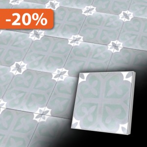 Zementfliesen antik, historischer Baustoff | Retro-Fliesen | Vintage | Muster Q16-20X20-F3D-0237 | Ventano